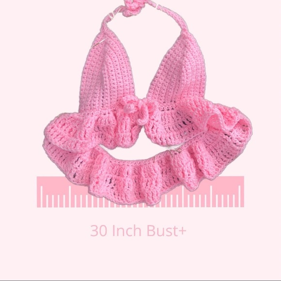 Handmade Crochet Tie Up Halter Tops- Size XS-S - Picture 9 of 14